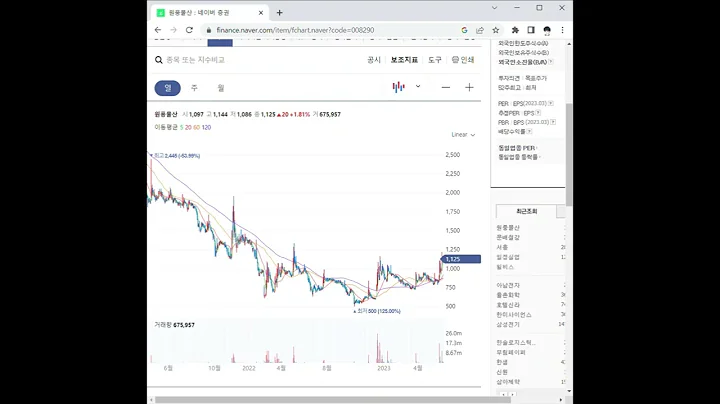 008290원풍물산 주가 전망 및 차트 분석