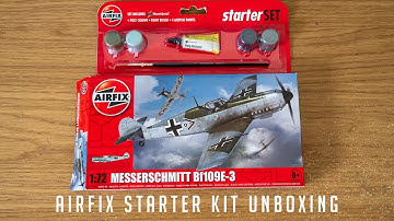 Airfix 1/72 Messerschmitt BF109E-3 | Starter Kit Unboxing and Review.