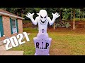Tall Projection Airblown Kaleidoscope Ghost &amp; Tombstone