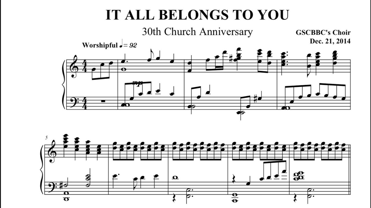 IT ALL BELONGS TO YOU - Minus One