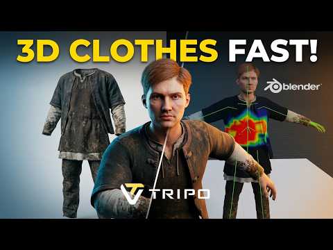 Thumbnail for Clothes in Blender? Yes in 5 minutes! (Tripo3D Workflow)