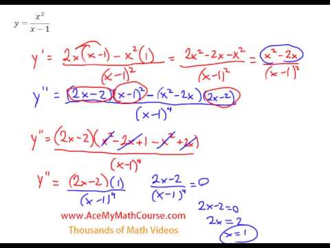 Double Derivative & Concavity - Calculus (Rational Question Example) - YouTube