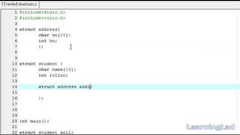 51   Nested Structures in C Programming Language Video Tutorial