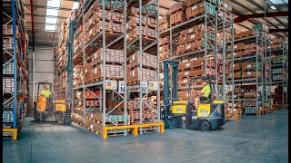 #Combilift Aisle Master  in Narrow Aisle handling pallets in a #warehouse