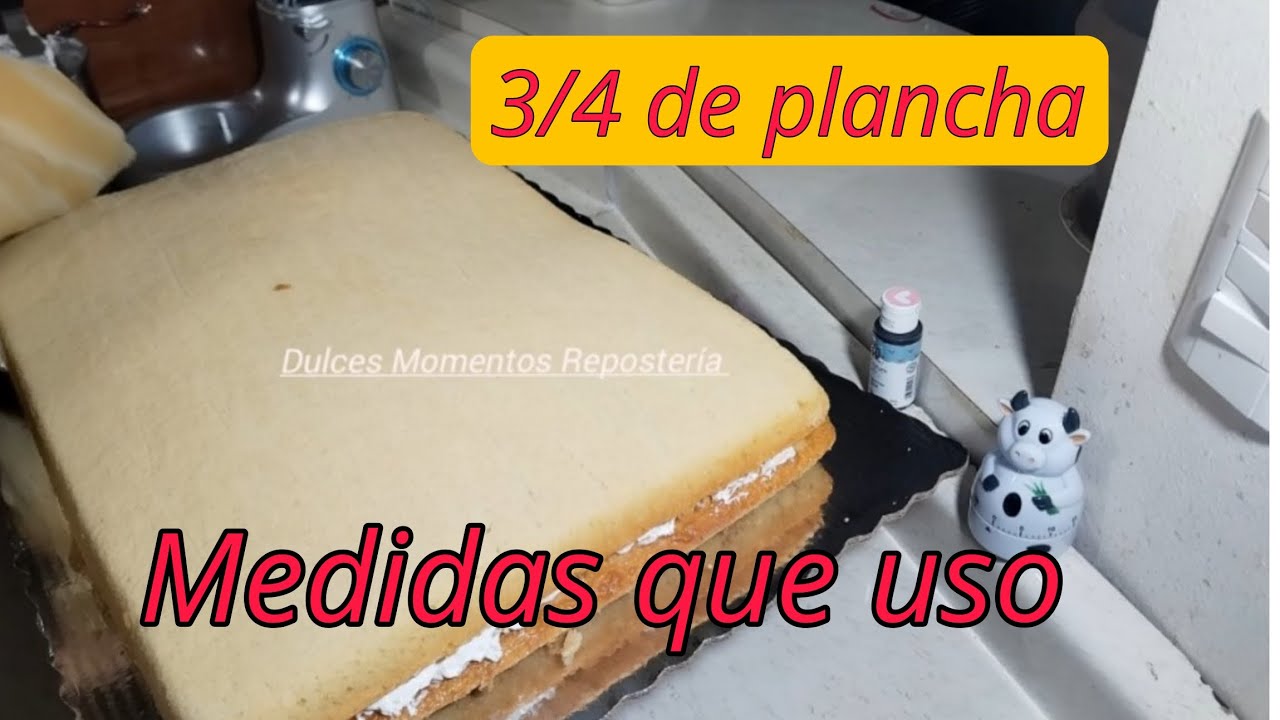 Medidas para un pastel 3/4 de plancha Mira la charola que uso 👌🏼 - YouTube