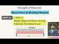 Simply Supported Beam Carrying UDL | Shear force and Bending Moment Diagram | SOM | Part-5