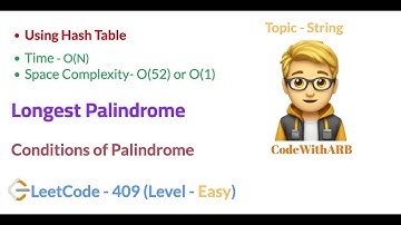 Longest Palindrome   (LeetCode 409)  (Hashing, String)
