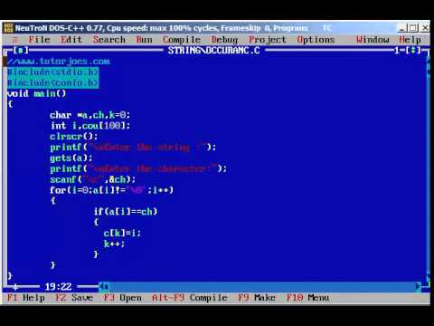 Find position of given character in string in C Programming Tamil - YouTube