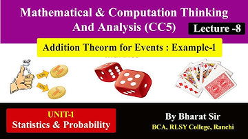 Mathematical & Computation Thinking And Analysis (Lecture- 8) | CC-5 | #ranchiuniversity | Sem -II