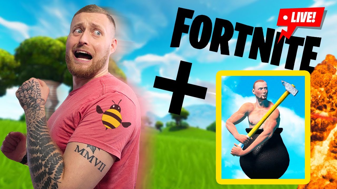 đź”´ LIVE Fortnite + Getting over it!!!! + First Screening of FIRST EVER