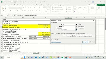 Distribución normal en Excel | Función DISTR.NORM.N