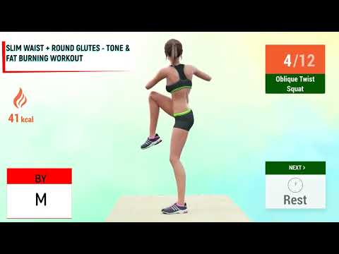 SLIM WAIST + ROUND GLUTES   TONE \u0026 FAT BURNING WORKOUT/წვრილი წელი + მრგვალი დუნდულები და ცხიმების