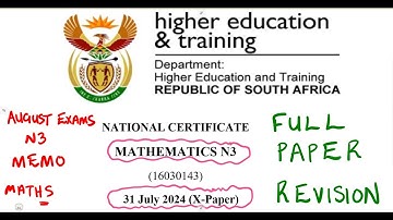 Mathematics N3 August 2024 Memo Full Paper @mathszoneafricanmotives