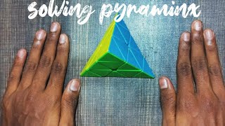 Solving Pyraminx Rubik's cube | Shreyash Sawant Art 🎭|