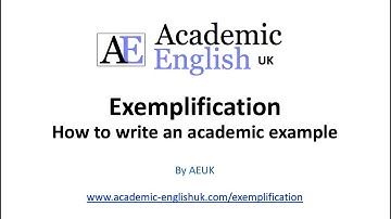 How to write an academic example: exemplification