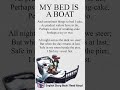 Learn english through poem  my bed is a boat  englishstories gradedreader englishpoem