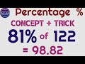 Percentage Trick | Calculate percentage in Mind | percentages made easy | zero math | in english