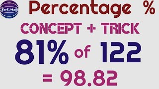 Percentage Trick | Calculate percentage in Mind | percentages made easy | zero math | in english