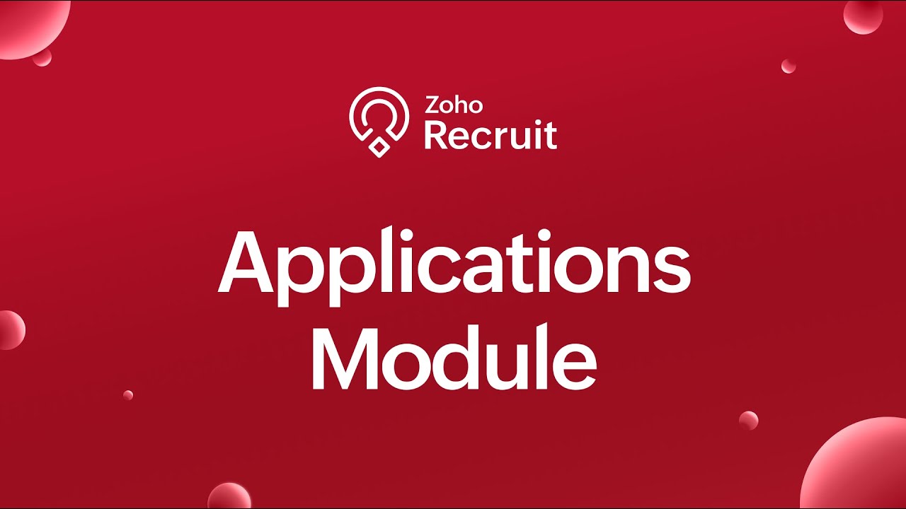 Manage Candidate Applications Seamlessly in Zoho Recruit - YouTube