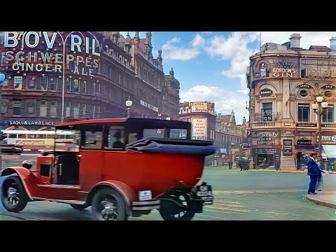 A Day in London 1930s in color [60fps,Remastered] w/sound design added