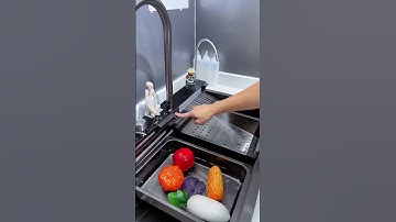 Chậu rửa bát 5 phím đa năng thông minh màu đen đẹp mắt