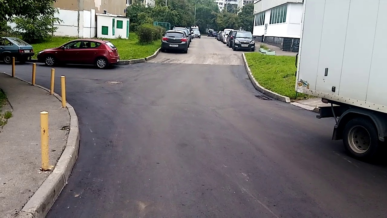 Г Зеленоград район Крюково, ремонт асфальта во дворе - YouTube