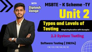 Unit 2: Levels of Testing | System Testing | MSBTE Software Testing Diploma |K Scheme | Unit 2 |