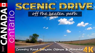 Scenic Country Road Between Ottawa Montreal Through Farmlands in Small Town Ontario 🇨🇦 Canada Routes
