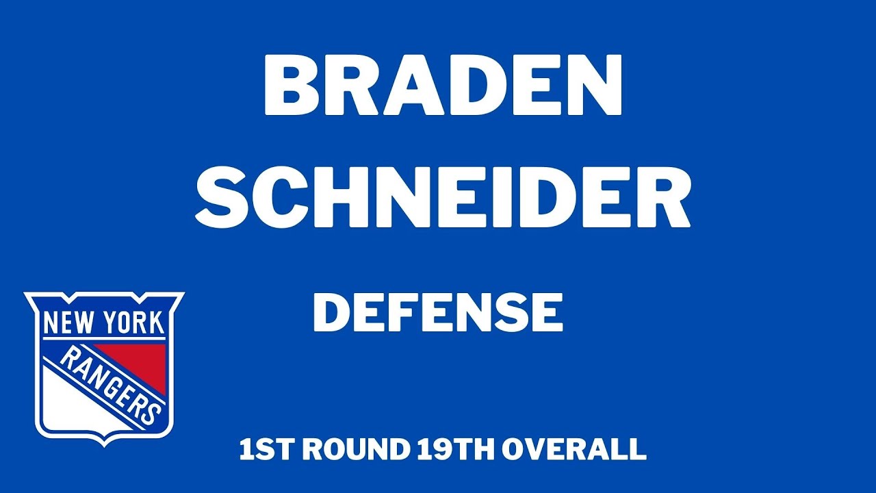 Rangers trade up to draft Braden Schneider 19th overall
