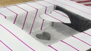 Easily Draw Floating Heart 3D Illusion