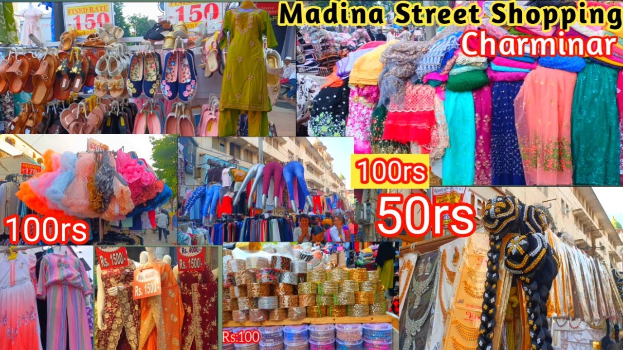 Charminar Madina street shopping latest Festival Special #madina #streetshopping #madinastreets 