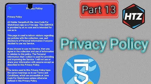 Privacy Policy Part 2 Java Code For Sketchware