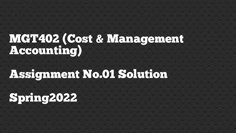 MGT402 Assignment No 01 Solution Spring2022