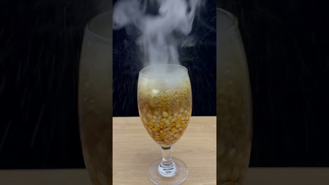 1000°c hot boll making popcorn with glass viral video
