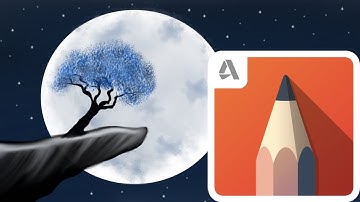 Full Moon Night Digital Drawing | Autodesk Sketchbook Tutorial | Night Drawing Tutorial