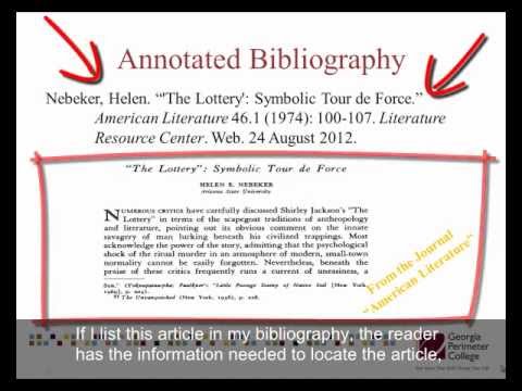 Annotated Bibliography - YouTube