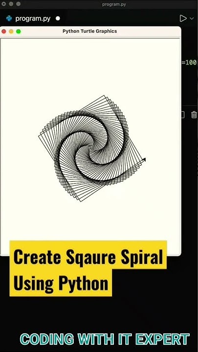 Crete square spiral using python programming language - YouTube
