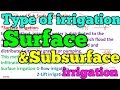 Surface and sub surface irrigation in hindi.||by Civil Engineering.