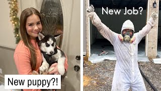 Meeting Ellie’s PUPPY || TRACE started a NEW Job?!?