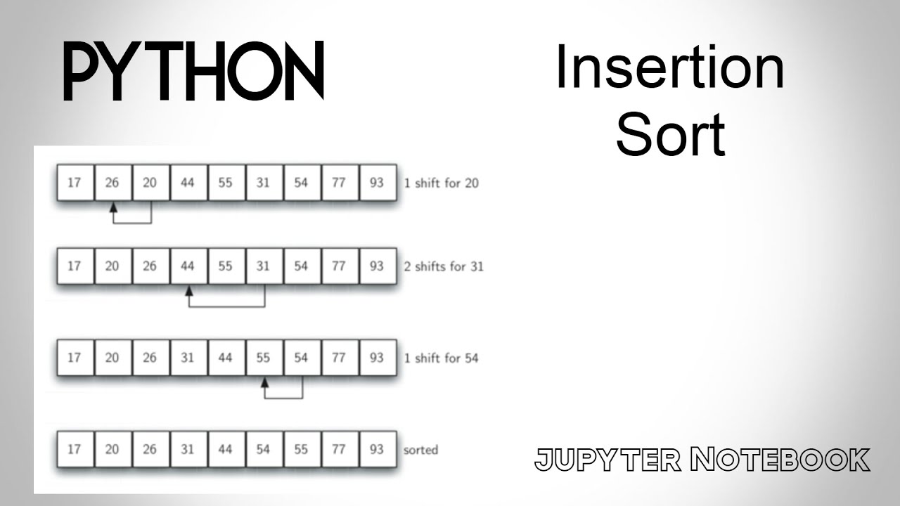 Insertion Sort in python Jupyter Notebook YouTube