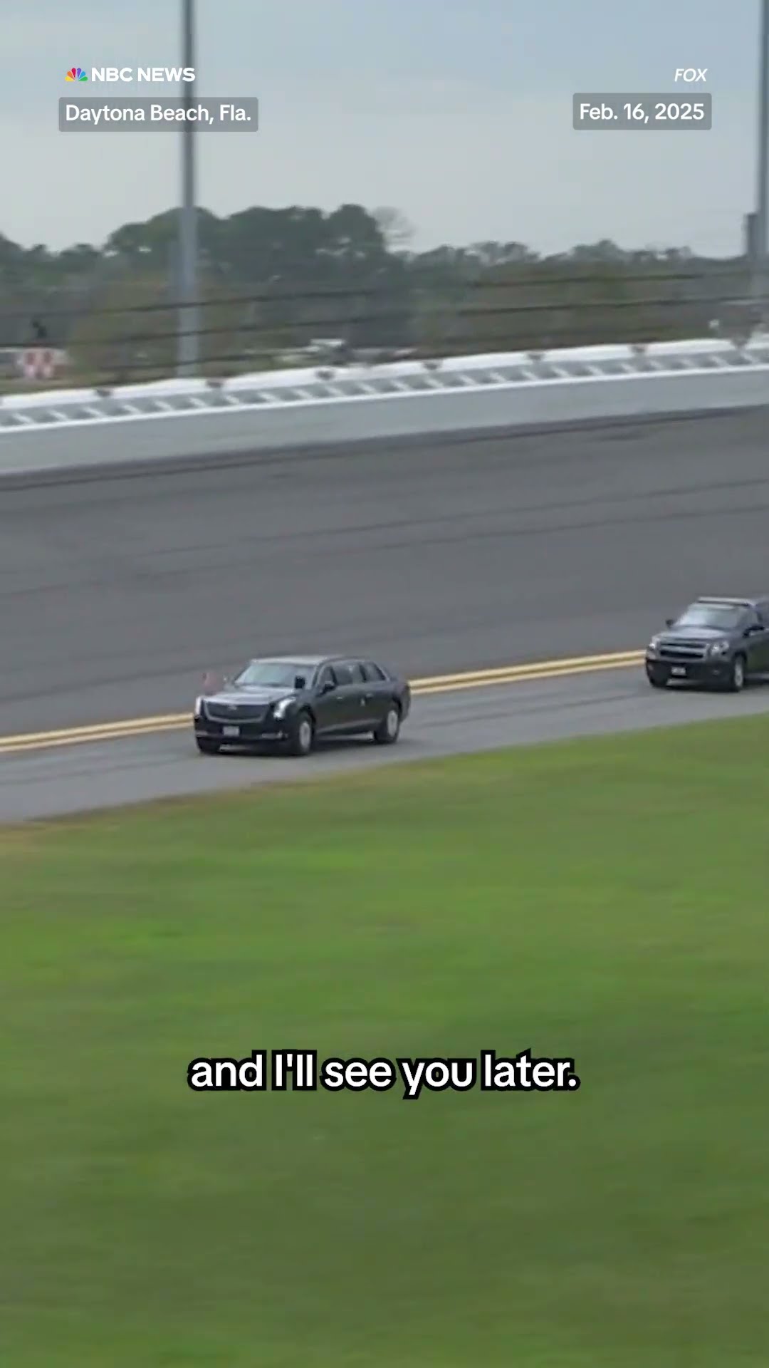 Trump motorcade takes lap around Daytona 500 track