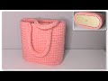 Easy Crochet Bag For Totally Beginners with Wooden Base