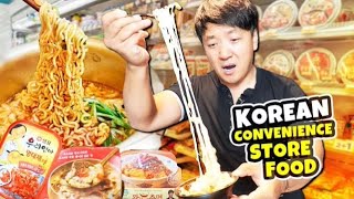 24 HOURS Eating KOREAN CONVENIENCE STORE FOOD! CU vs GS25