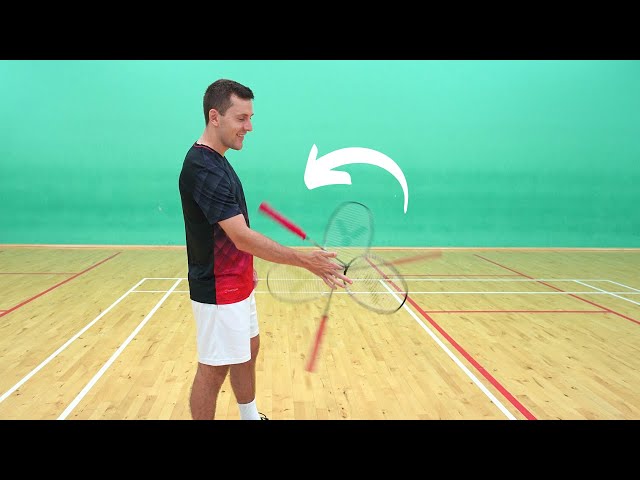 How To Spin A Badminton Racket - 5 EASY steps class=