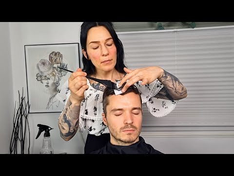 ASMR Haircut & Hair Coloring Session For Your Relaxation