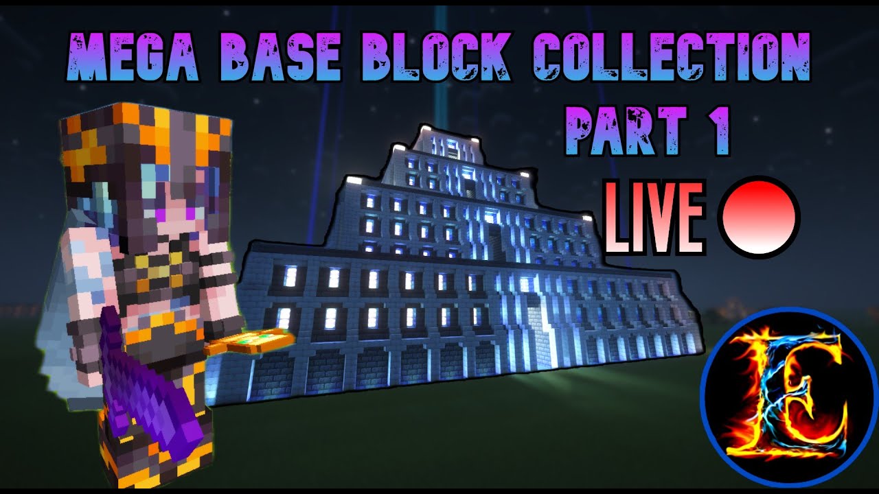 Minecraft Hardcore Mega Base Block Collection! | Music Stream | LIVE ...