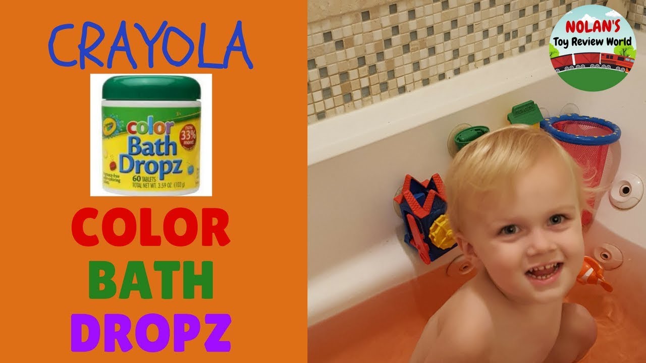 CRAYOLA BATH DROPS review and Bath time KID FUN - COLOR BATH DROPZ water!  Brother attacks sister 