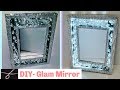 DIY Glam Mirror with Lights - 💎 So Glam -  Made with Dollar Tree Materials - DIY wall decor