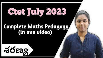 Ctet Maths Pedagogy in one video | Ctet Telugu | Ctet July 2023 | #ctet2023 ,#ctettelugu