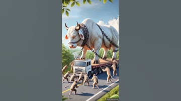 Monkeys freed the cow 😭| story of a cow and a monkeys #cow #ai #animals